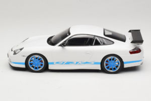 Porsche 911 996 GT3 RS ホワイト ブルーストライプ Minichamps 1:18 155062021 メタル - 画像 3/6