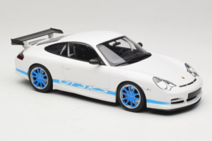 Porsche 911 996 GT3 RS ホワイト ブルーストライプ Minichamps 1:18 155062021 メタル - 画像 4/6