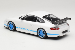 Porsche 911 996 GT3 RS ホワイト ブルーストライプ Minichamps 1:18 155062021 メタル - 画像 5/6