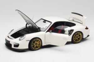 Porsche 911 997 GT2 RS ホワイト & ゴールド ホイール Minichamps 1:18 100069406 メタル - 画像 2/8