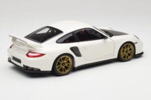 Porsche 911 997 GT2 RS ホワイト & ゴールド ホイール Minichamps 1:18 100069406 メタル - 画像 3/8