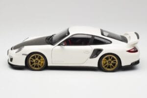 Porsche 911 997 GT2 RS ホワイト & ゴールド ホイール Minichamps 1:18 100069406 メタル - 画像 4/8