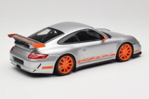 Porsche 911 997.1 GT3 RS シルバー オレンジホイール Minichamps 1:18 155062120 メタル - 画像 2/6