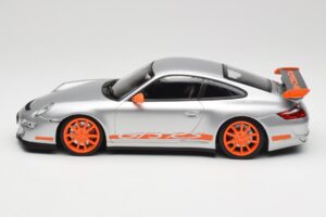 Porsche 911 997.1 GT3 RS シルバー オレンジホイール Minichamps 1:18 155062120 メタル - 画像 3/6