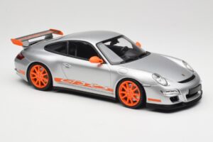 Porsche 911 997.1 GT3 RS シルバー オレンジホイール Minichamps 1:18 155062120 メタル - 画像 4/6