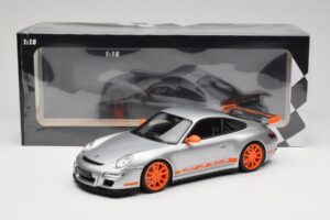 Porsche 911 997.1 GT3 RS シルバー オレンジホイール Minichamps 1:18 155062120 メタル - 画像 6/6