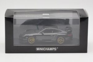 Porsche 911 997.2 GT2 RS ブラック ゴールドホイール Minichamps 1:43 400069402 メタル - 画像 4/4