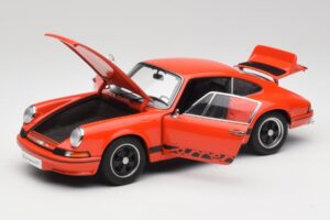 Porsche 911 Carrera RS 2.7 オレンジ & ブラックストライプ AUTOart 1:18 78054 メタル - 画像 2/8