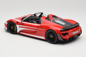 Porsche 918 Spyder Weissach Package レッド ホワイト ストライプ Minichamps 1:18 110062442-O1 メタル - 画像 7/8