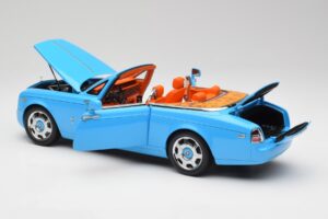 Rolls-Royce Phantom Drophead Coupe Powder ブルー Kyosho 1:18 08871BL メタル - 画像 7/10
