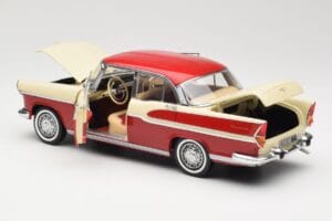 Simca Chambord レッド & アイボリー Norev 1:18 185721 メタル - 画像 5/8