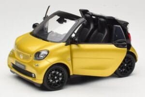 Smart Fortwo 453 カブリオレ ブラック＆イエロー Norev 1:18 B66960289 メタル - 画像 2/8