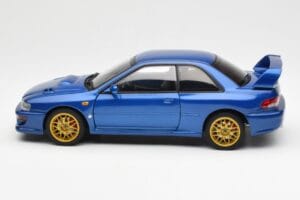 Subaru Impreza 22B Upgraded Version ブルー ゴールドホイール付き AUTOart 1:18 78602 メタル - 画像 4/8