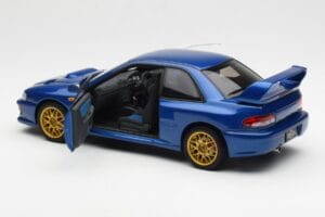 Subaru Impreza 22B Upgraded Version ブルー ゴールドホイール付き AUTOart 1:18 78602 メタル - 画像 5/8