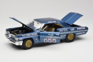 Pontiac Catalina Super Duty Super Stock #655 ブルー 1962 Auto World 1:18 AW201/06 メタル - 画像 2/8