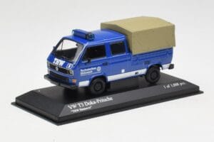 Volkswagen T3 ダブルキャブ フラットベッド THW Hannover Minichamps 1:43 400055290 メタル - 画像 2/4
