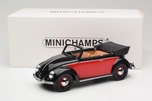Volkswagen Beetle コンバーチブル ブラック & レッド Minichamps 1:18 107054132 レジン - 画像 6/6