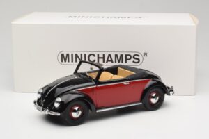 Volkswagen Beetle Hebmuller コンバーチブル ブラック & レッド Minichamps 1:18 107054230 レジン - 画像 6/6