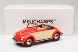 Volkswagen Beetle Hebmuller コンバーチブル レッド & クリーム Minichamps 1:18 107054231 レジン - 画像 6/6