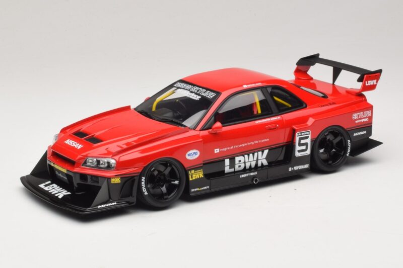 Nissan Skyline ER34 LB Super Silhouette Active Red GT Spirit 1:18 GT570 レジン