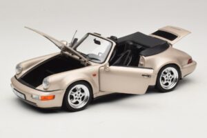 Porsche 911 964 Turbo Look カブリオレ Zermatt Silver Norev 1:18 187140 メタル - 画像 2/8