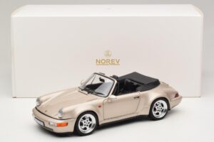 Porsche 911 964 Turbo Look カブリオレ Zermatt Silver Norev 1:18 187140 メタル - 画像 8/8