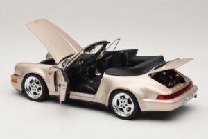 Porsche 911 964 Turbo Look カブリオレ Zermatt Silver Norev 1:18 187140 メタル - 画像 5/8