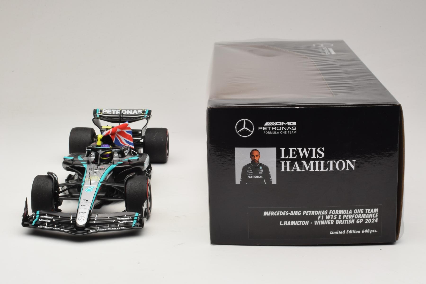 Minichamps Mercedes W15 L.Hamilton British GP 2024 1:18