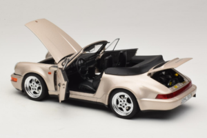 Porsche 911 964 Turbo Look カブリオレ Zermatt Silver Norev 1:18 187140 メタル - 画像 5/8
