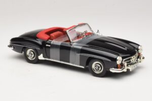 Mercedes 190 SL W121 ロードスター ブラック ERTL 1:18 7464 メタル - 画像 4/6