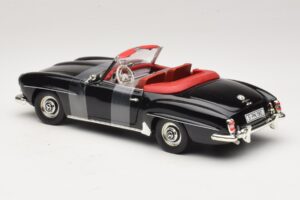 Mercedes 190 SL W121 ロードスター ブラック ERTL 1:18 7464 メタル - 画像 5/6