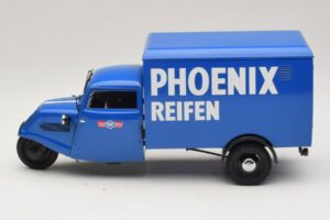 Tempo Hanseat 三輪ボックスバン Phoenix Blue Minichamps 1:18 180099040 メタル - 画像 3/6