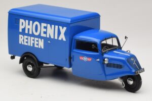 Tempo Hanseat 三輪ボックスバン Phoenix Blue Minichamps 1:18 180099040 メタル - 画像 4/6