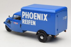 Tempo Hanseat 三輪ボックスバン Phoenix Blue Minichamps 1:18 180099040 メタル - 画像 5/6
