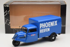 Tempo Hanseat 三輪ボックスバン Phoenix Blue Minichamps 1:18 180099040 メタル - 画像 6/6