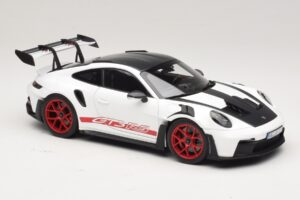 Porsche 911 992 GT3 RS Weissach Package ホワイト Pyro Red Norev 1:18 187373 メタル - 画像 6/8