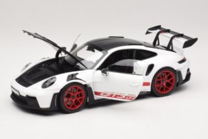 Porsche 911 992 GT3 RS Weissach Package ホワイト Pyro Red Norev 1:18 187373 メタル - 画像 3/8