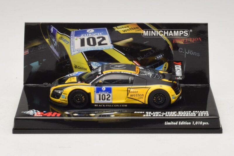 Audi R8 LMS GT3 #102 H-J. Stuck / H. Heyer Black Falcon 24 Hours of Nurburgring 2010 Minichamps 1:43 437101912 メタル