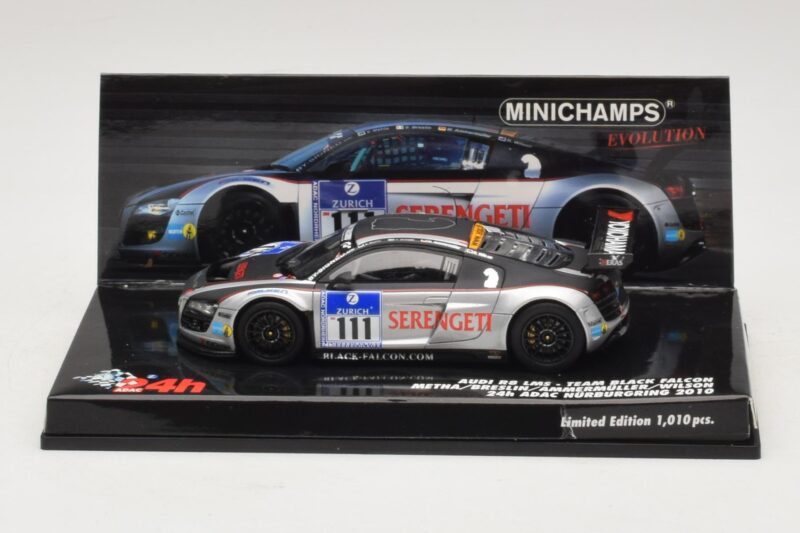 Audi R8 LMS GT3 #111 Metha / Breslin Black Falcon 24 Hours of Nurburgring 2010 Minichamps 1:43 437101911 メタル