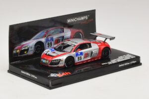 Audi R8 LMS GT3 #99 F. Biela / M. Fassler Phoenix Racing 24 Hours of Nurburgring 2010 Minichamps 1:43 437101999 メタル - 画像 2/5