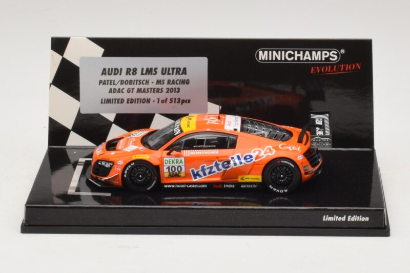 Audi R8 LMS Ultra #100 MS Racing Patel / Dobitsch ADAC GT Masters 2013 Minichamps 1:43 437130100 メタル