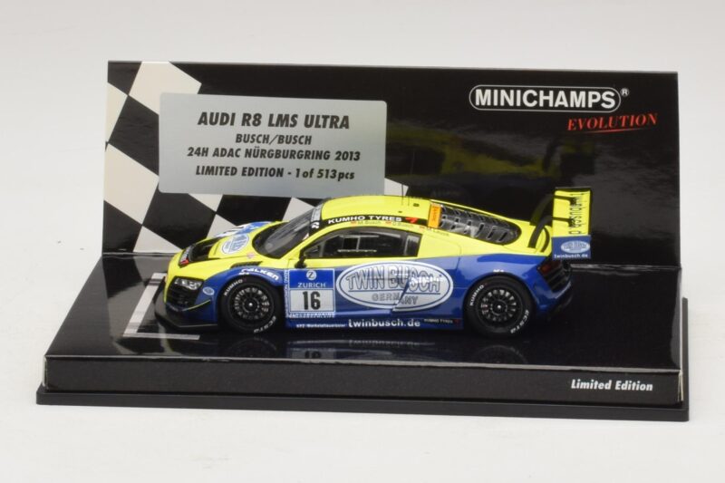 Audi R8 LMS Ultra #16 Busch 24 Hours of Nurburgring 2013 Minichamps 1:43 437130116 メタル