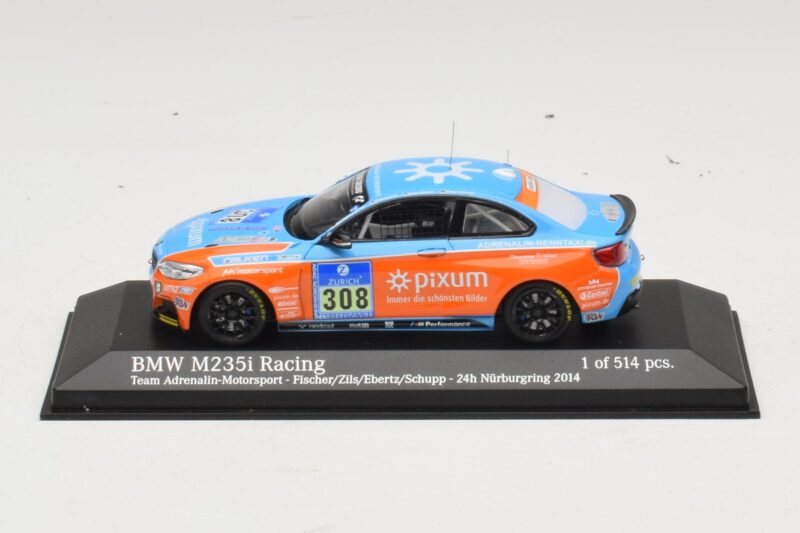 BMW M235i Team Adrenalin #308 Fischer / Zils 24 Hours of Nurburgring 2014 Minichamps 1:43 437142408 メタル