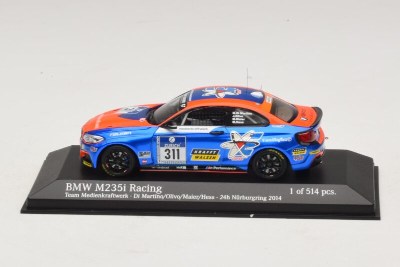 BMW M235i Team Medienkraftwerk #311 Di Martino / Olivo 24 Hours of Nurburgring 2014 Minichamps 1:43 437142411 メタル