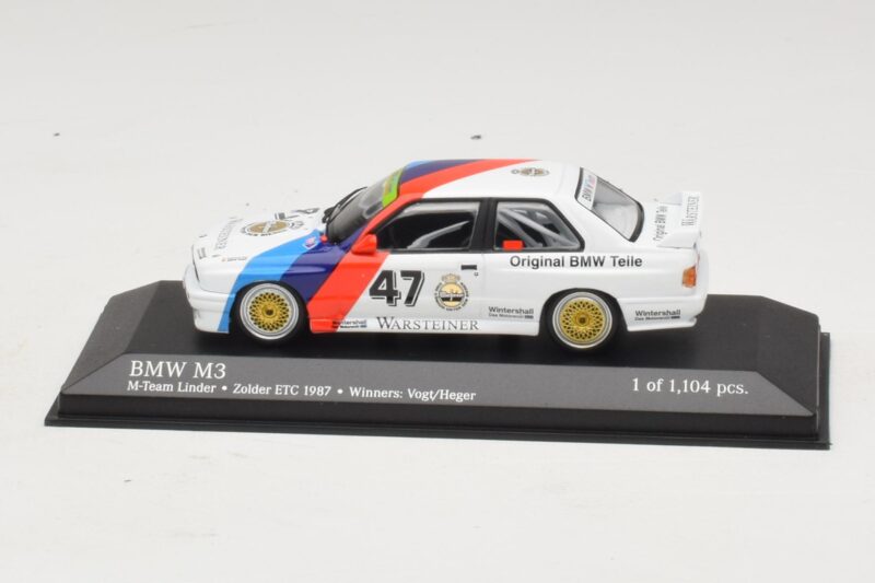 BMW M3 E30 M-Team Linder #47 Vogt / Herger Winners ETC Zolder 1987 Minichamps 1:43 430872047 メタル