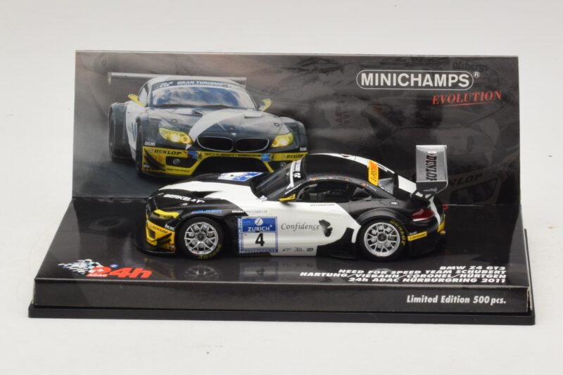 BMW Z4 GT3 Need for Speed Team #4 Hartung / Viebahn 24 Hours of Nürburgring 2011 Minichamps 1:43 437112904 メタル