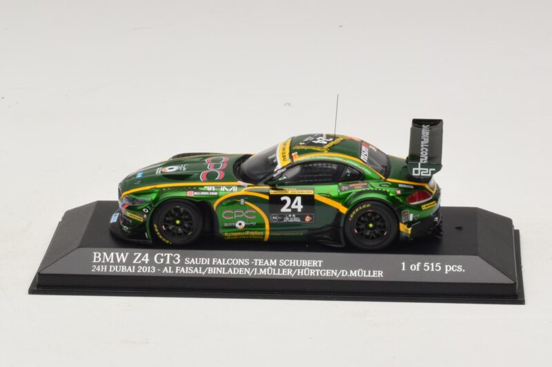 BMW Z4 GT3 Saudi Falcons #24 Al Faisal / Binladen 24 Hours of Dubai 2013 Minichamps 1:43 437132424 メタル
