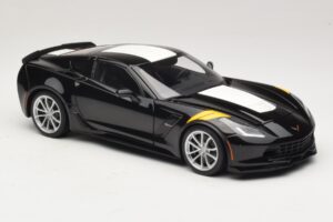 Chevrolet Corvette C7 Grand Sport ブラック ホワイトストライプ AUTOart 1:18 71273 コンポジット - 画像 6/8