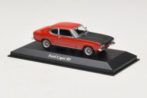 Ford Capri I レッド ブラックフード Maxichamps 1:43 940085801 メタル - 画像 3/4