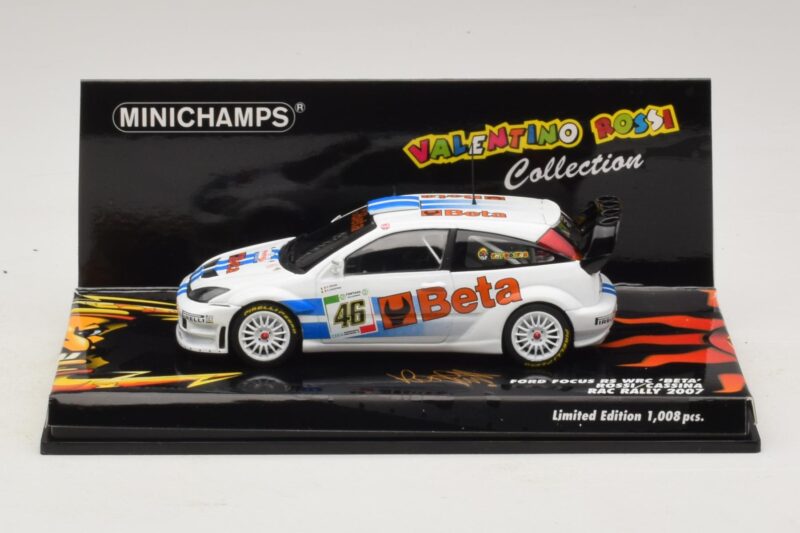 Ford Focus RS WRC #46 V. Rossi / C. Cassina RAC Rally 2007 破損したボックス Minichamps 1:43 400078446-O1 メタル